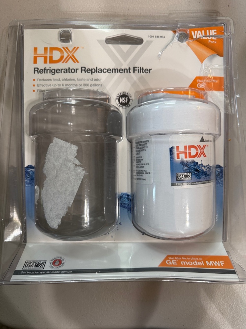 HDX Refrigerator Replacement Water Filter fits GE.